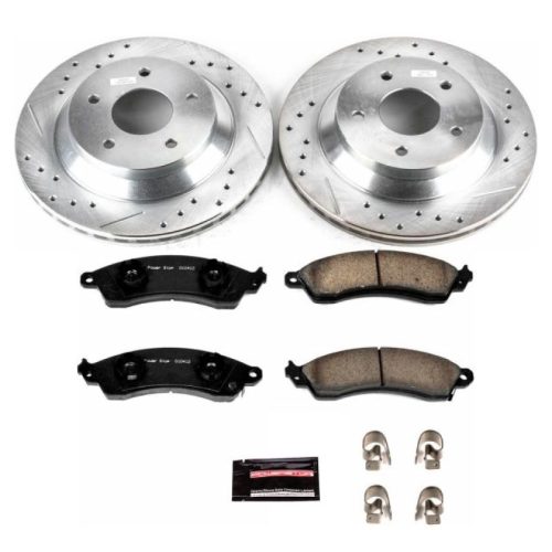 1990-1995 Chevrolet Corvette Front Z23 Evolution Sport Brake Kit - Premium Heavy-Duty Drilled & Slotted Rotor Upgrade with Carbon-Fiber Ceramic Pads
