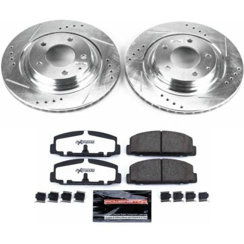1993-1995 Mazda RX-7 Rear Z26 Street Warrior Brake Upgrade Kit with Drilled & Slotted Rotors and Carbon-Fiber Ceramic Pads - Premium Replacement