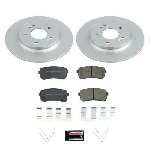 2018-2020 Hyundai Kona Rear Z17 Evolution Geomet Coated Brake Rotor and Ceramic Pad Assembly - Heavy-Duty Fleet Replacement