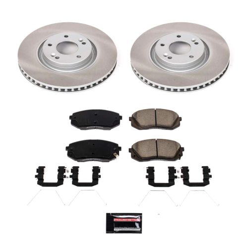 2016-2017 Hyundai Sonata & Kia Optima Heavy-Duty Semi-Coated Brake Rotor and Ceramic Pad Assembly - Premium Replacement