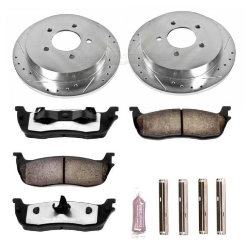 2001-2003 Ford F-150 & Expedition Heavy-Duty Brake Upgrade Kit with Drilled & Slotted Rotors and Carbon-Fiber Ceramic Pads - Premium Replacement