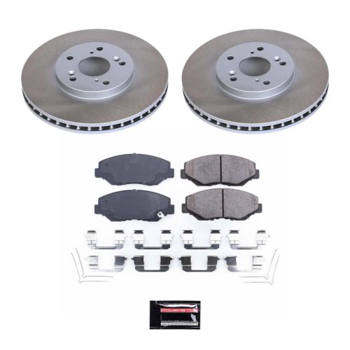 2003-2007 Honda Pilot Front Semi-Coated Rotor Brake Kit with Ceramic Pads - Premium Replacement