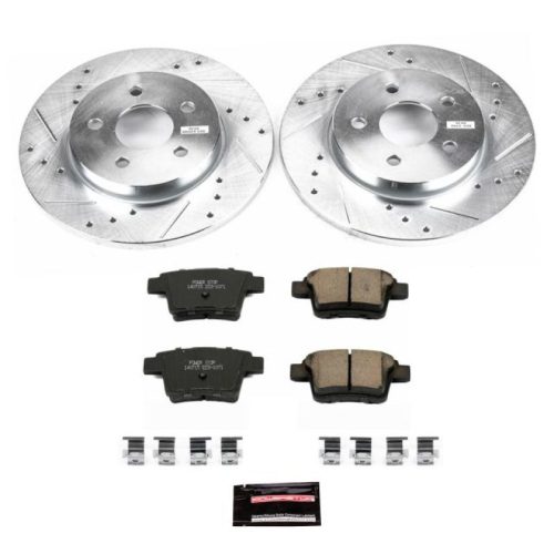 2005-2008 Jaguar X-Type Rear PowerStop Z23 Evolution Sport Brake Upgrade Kit - Premium Heavy-Duty Performance with Drilled & Slotted Rotors and Carbon-Fiber Ceramic Pads
