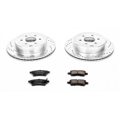 2005-2009 Nissan Pathfinder Rear Z23 Evolution Sport Brake Rotor and Pad Upgrade Kit - Heavy-Duty Drilled and Slotted Performance Brake System
