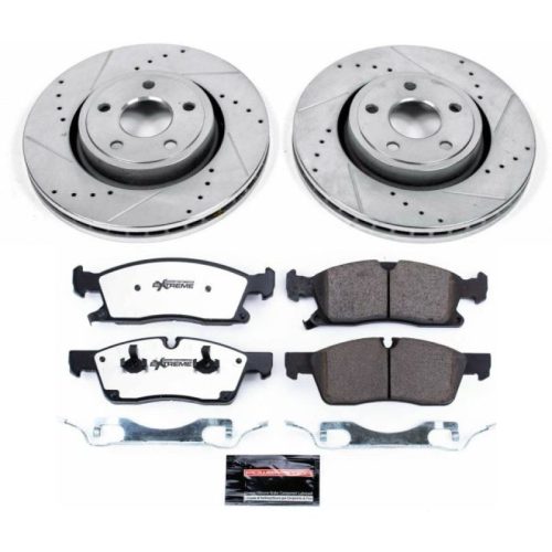 2011-2012 Jeep Grand Cherokee and Dodge Durango Front Z36 Truck & Tow Brake Upgrade Kit - Heavy Duty Drilled & Slotted Rotor with Carbon-Fiber Ceramic Pads - Premium Replacement