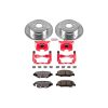 2007-2012 Dodge Nitro & 2010-2011 Jeep Liberty Heavy-Duty Brake Upgrade Kit with Drilled & Slotted Rotors, Carbon-Fiber Ceramic Pads, Powder Coated Calipers - Premium Replacement
