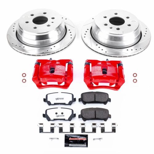 2015-2016 Chevrolet Colorado & GMC Canyon Rear Z36 Truck & Tow Brake Upgrade Kit with Drilled & Slotted Rotors, Carbon-Fiber Ceramic Pads, Powder Coated Calipers - Premium Heavy-Duty Replacement