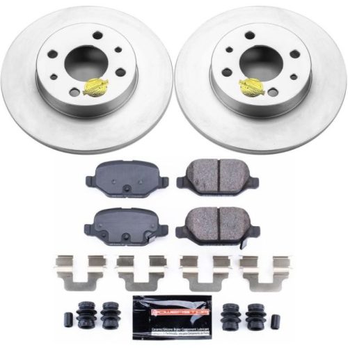 2012-2015 Fiat 500 Rear PowerStop Z23 Evolution Sport Coated Brake Rotor and Ceramic Pad Assembly - Heavy-Duty Replacement