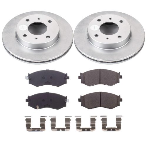 1989-1994 Nissan 240SX & 1991-1992 Infiniti G20 Front Z17 Coated Brake Rotor and Ceramic Pad Assembly - Premium Replacement