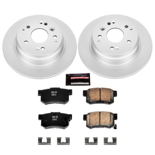 2004-2010 Acura TL & Honda Element Rear Z17 Evolution Geomet Coated Brake Rotor and Ceramic Pad Assembly - Premium Replacement