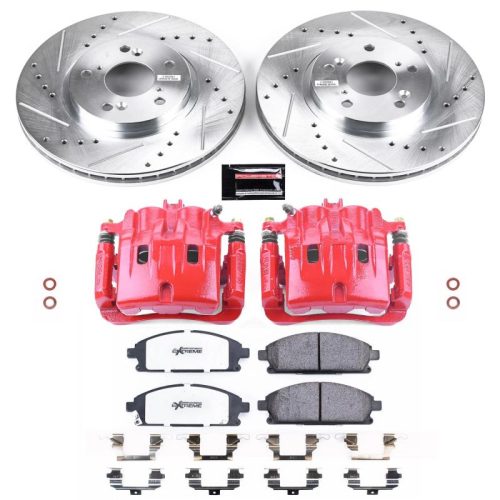 2003-2006 Acura MDX Front Z36 Truck & Tow Brake Upgrade Kit with Drilled & Slotted Rotors, Carbon-Fiber Ceramic Pads, Powder Coated Calipers - Premium Replacement