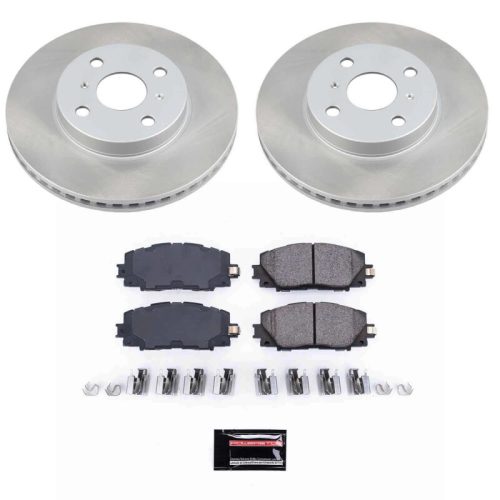 2007-2012 Toyota Yaris Front Semi-Coated Rotor Brake Assembly with Ceramic Pads - Premium Replacement