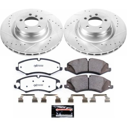 2010-2012 Land Rover Range Rover Front PowerStop Z36 Truck & Tow Brake Kit - Heavy Duty Drilled & Slotted Rotor and Carbon-Fiber Ceramic Brake Pads for Towing and Off-Road Performance