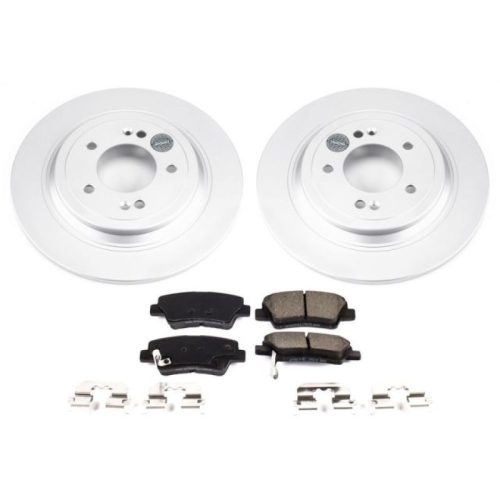 2017-2019 Kia Sportage & Hyundai Tucson Rear PowerStop Z17 Evolution Geomet Coated Brake Rotor & Pad Assembly - Premium Replacement