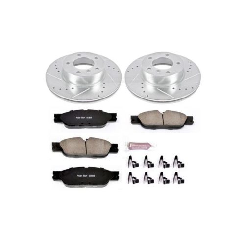 2010-2013 BMW 128i Front Z23 Evolution Sport Brake Kit with Drilled & Slotted Rotors and Carbon-Fiber Ceramic Pads - Premium Replacement