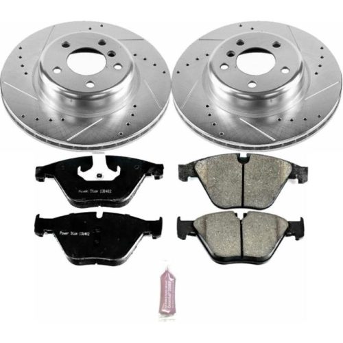 2014-2018 BMW 528i, 640i & xDrive Front Z23 Evolution Sport Brake Upgrade Kit - Heavy-Duty Drilled & Slotted Rotors with Carbon-Fiber Ceramic Pads - Premium Replacement