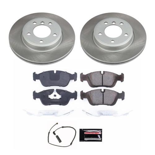 2000-2006 BMW 3 Series Fleet Front Semi-Coated Rotor Brake Assembly with Ceramic Pads - Premium Replacement