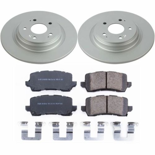 2017-2020 Acura MDX Rear Z17 Evolution Geomet Coated Brake Rotor and Ceramic Pad Assembly - Premium Replacement