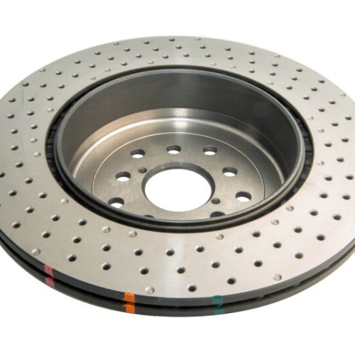 DBA 4000 Series XD Cross Drilled and Dimpled Rear Brake Rotor for Subaru WRX 2018-21 - Premium Replacement - Image 3