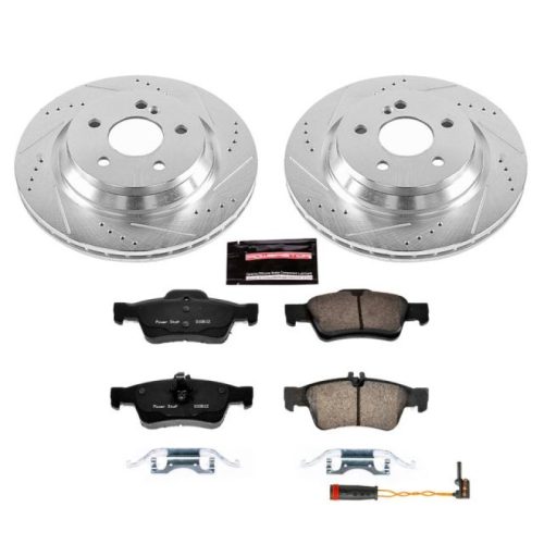 2012-2013 Mercedes-Benz S350 Rear Z23 Evolution Sport Brake Upgrade Kit - Premium Heavy-Duty Drilled & Slotted Rotors with Carbon-Fiber Ceramic Pads