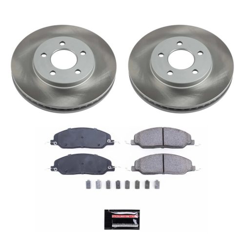 2005-2010 Ford Mustang Front Semi-Coated Rotor Brake Assembly with Ceramic Pads - Premium Replacement