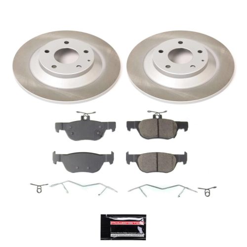 2020-2022 Mazda CX-30 Rear Semi-Coated Rotor Brake Kit with Ceramic Pads - Premium Replacement