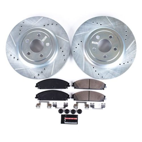 2006-2013 Dodge Charger, Challenger & Magnum Heavy-Duty Drilled & Slotted Brake Rotors with Carbon-Fiber Ceramic Pads - Premium Replacement