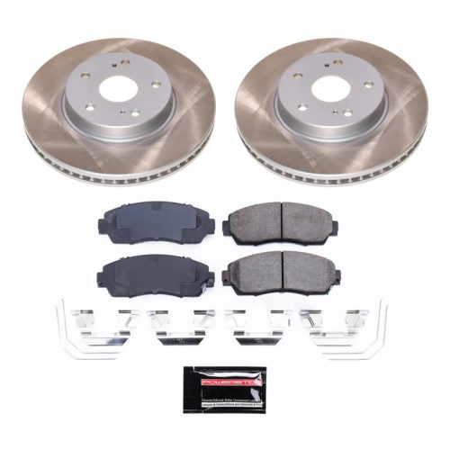 2016-2018 Subaru Legacy Front Semi-Coated Rotor Brake Kit with Low-Dust Ceramic Pads - Premium Replacement