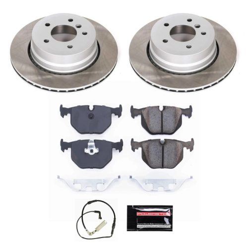2006-2010 BMW 5 Series Rear Semi-Coated Rotor Brake Assembly - Premium Heavy-Duty Replacement