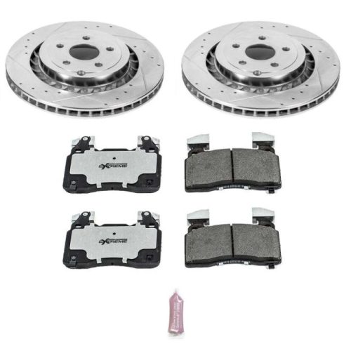 2014-2017 Chevrolet SS Front Z26 Street Warrior Brake Upgrade Kit - Heavy-Duty Drilled & Slotted Rotors with Carbon-Fiber Ceramic Pads - Premium Replacement