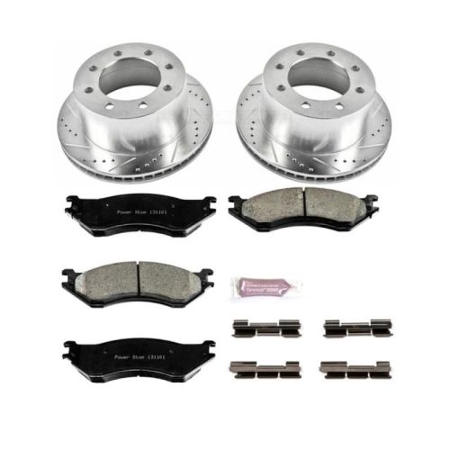2001-2002 Dodge Ram 2500/3500 Rear Z23 Evolution Sport Brake Upgrade Kit - Premium Heavy-Duty Drilled & Slotted Rotors with Carbon-Fiber Ceramic Pads