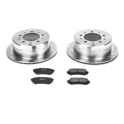1998-2007 Toyota Land Cruiser Rear Z23 Evolution Sport Brake Upgrade Kit with Drilled & Slotted Rotors - Premium Replacement