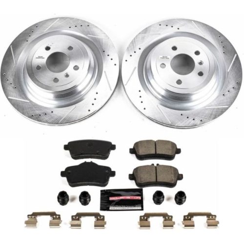 2013-2019 Mercedes-Benz GLS & GL350 Heavy-Duty Drilled & Slotted Brake Rotors with Carbon-Fiber Ceramic Pads - Premium Replacement