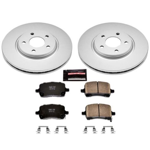 2005-2008 Chevrolet Malibu, 2004-2008 Saturn Ion & G6 Front Z17 Evolution Geomet Coated Brake Rotor & Ceramic Brake Pad Assembly - Premium Replacement