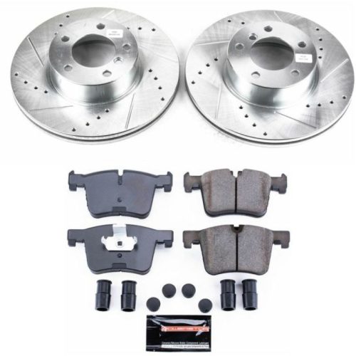 2012-2016 BMW 328i xDrive Front Brake Upgrade Kit - Drilled & Slotted Rotors with Carbon-Fiber Ceramic Pads - Premium Replacement