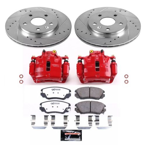 2011-2013 Buick LaCrosse, 2012-2013 Chevrolet Malibu Front Z26 Street Warrior Brake Upgrade Kit with Drilled and Slotted Rotors - Premium Replacement