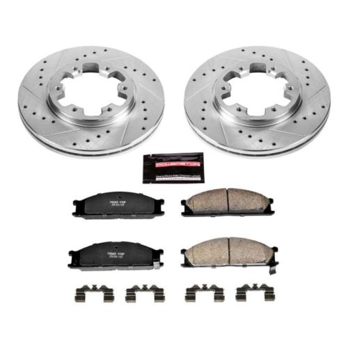 1990-1995 Nissan Pathfinder Front Z23 Evolution Sport Brake Upgrade Kit - Premium Heavy-Duty Brake Rotor and Carbon-Fiber Ceramic Brake Pads