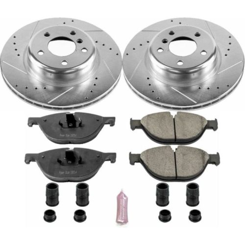 2012-2013 BMW 528i Front Brake Rotor & Pad Assembly - Heavy-Duty Drilled & Slotted Performance Upgrade Premium Replacement