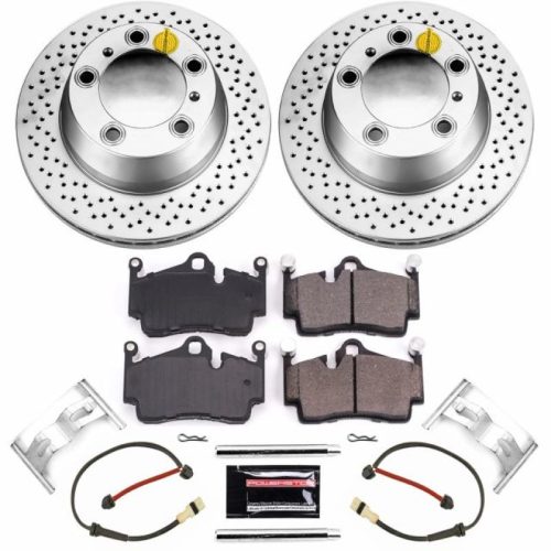 2008-2012 Porsche Cayman and Boxster Rear Z23 Evolution Sport Coated Brake Rotor and Ceramic Pad Assembly - Premium Replacement