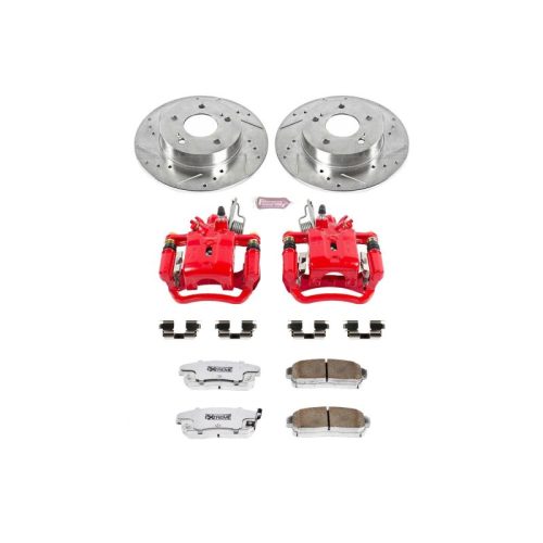 2001 Nissan Maxima Rear Z26 Street Warrior Brake Upgrade Kit with Drilled and Slotted Rotors - Premium Replacement