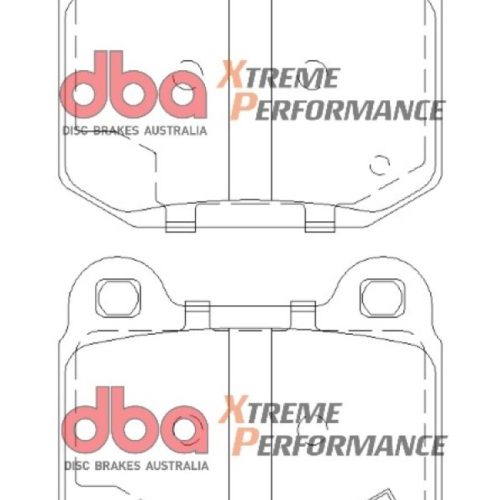 DBA XP Series Rear Brake Pads for Heavy-Duty Vehicles - 2003-2006 Infiniti G35, 2004-2006 Nissan 350Z, 2005-2006 Mitsubishi Lancer - Premium Replacement