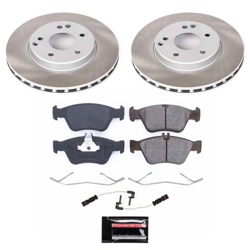 2000-2004 Mercedes-Benz SLK230 Front Semi-Coated Rotor Brake Assembly - Heavy-Duty Replacement with Ceramic Pads and Rust-Resistant Coating