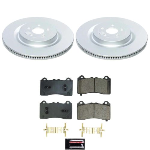 2021-2024 Ford Mustang Mach-E Front Z17 Coated Brake Rotor and Ceramic Pad Assembly - Premium Replacement