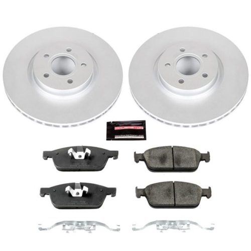 2013-2014 Ford Focus Front Z23 Evolution Sport Coated Brake Rotor and Carbon-Fiber Ceramic Brake Pad Assembly - Premium Replacement