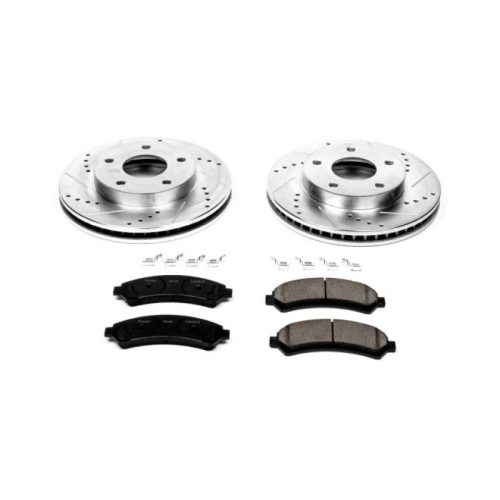 2000-2004 Chevrolet S10 Front PowerStop Z23 Evolution Sport Brake Upgrade Kit - Heavy-Duty Drilled & Slotted Rotors with Carbon-Fiber Ceramic Pads for Towing & Daily Use
