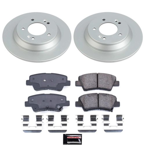 2022-2023 Hyundai Kona Rear Z17 Geomet Coated Brake Rotor & Ceramic Brake Pad Assembly - Premium Replacement
