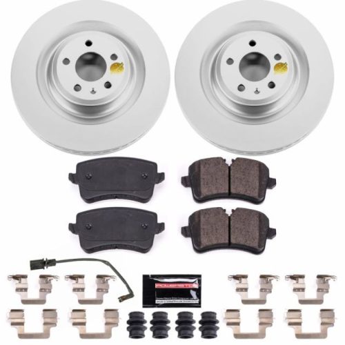 2013-2016 Audi S7 S8 A7 Quattro Rear Z23 Evolution Sport Coated Brake Rotor and Carbon-Fiber Ceramic Brake Pad Assembly - Premium Replacement