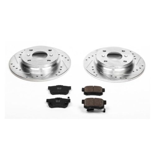 1994-1996 Honda Prelude Rear Z23 Evolution Sport Brake Kit - Heavy-Duty Drilled & Slotted Rotors with Carbon-Fiber Ceramic Pads - Premium Replacement