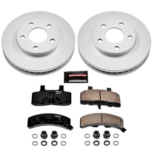 1990-1992 Cadillac Fleetwood, 1990-1992 Cadillac DeVille Front Z17 Evolution Geomet Coated Brake Rotor and Ceramic Pad Assembly - Premium Replacement
