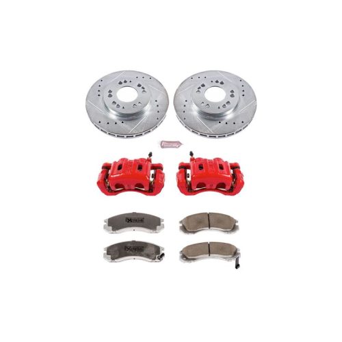 1997-2002 Mitsubishi Diamante Front Z26 Street Warrior Brake Upgrade Kit with Drilled and Slotted Rotors - Premium Replacement
